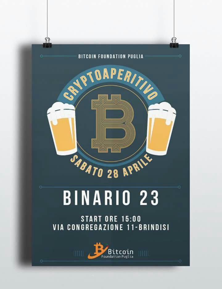 Locandina, CryptoAperitivo 28 aprile 2018 a Brindisi